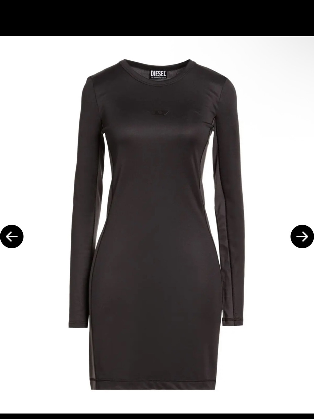 Diesel Black Long-Sleeve Fitted Crewneck Dress
